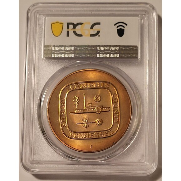 1969 P Memphis Sesquicentennial Bronze Medal U.S. Mint D1969-3c MS66 RED PCGS - Picture 2 of 2